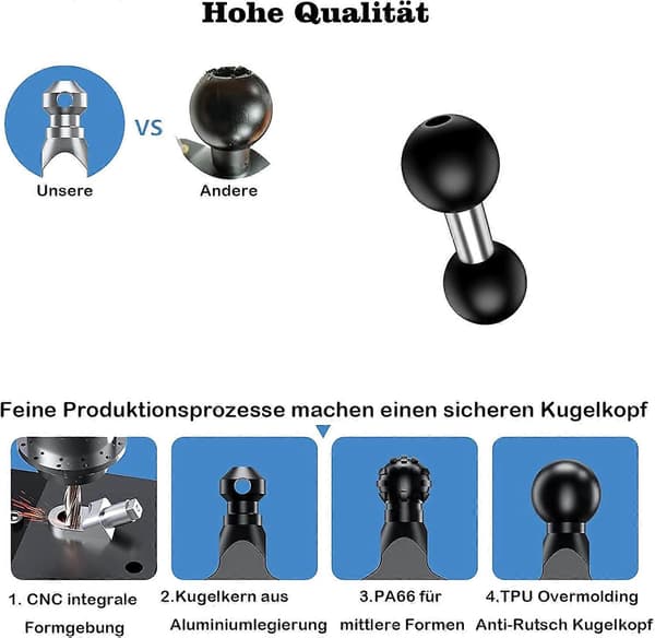 25,4 mm (1 tomme) dobbel kuleadapter kompatibel med RAM dobbel sokkel kulehode GPS-feste (1 stk)