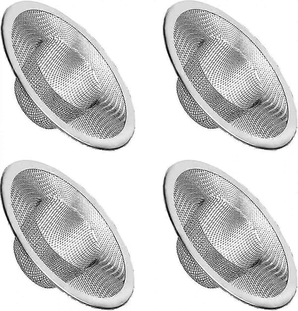 4 stk. Kraftig Slukrist i Rustfritt Stål, 7 cm Topp / 2,5 cm Maske Metall Vask Sil