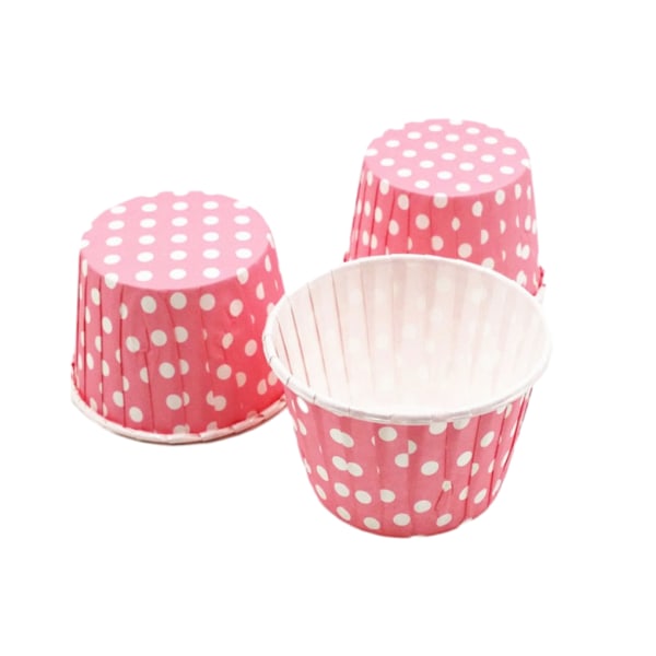 50 kpl Jäätelökulhoja Jälkiruokakulhoja Jäädytetty Jogurtti Cupcake Kakku Dot/Pink