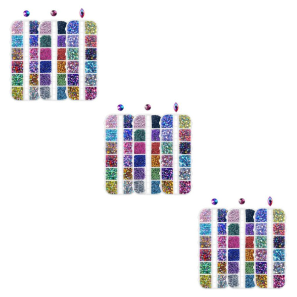1/2/3/5 3-sæt Tidløs Klassisk Nail Art Rhinestones Med Medium 3PCS