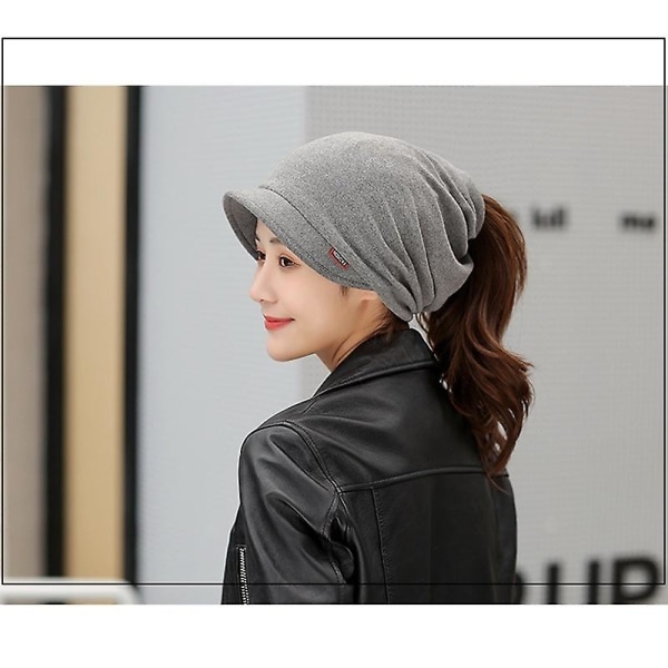 4 farger Damemote Skjerf&hatt med dobbel bruk Skjerflue Ny ensfarget Holde varm Peak Cap Casual Tide Høst Vinter Åkerfräkne Caps Varme og tykke Red