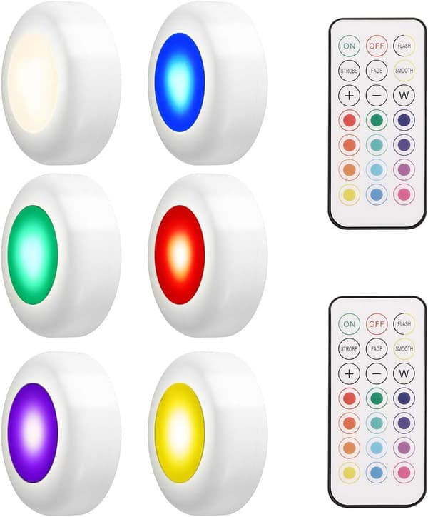 6 stk. køkkenunderskabslys, LED-spotlight, trådløst skab