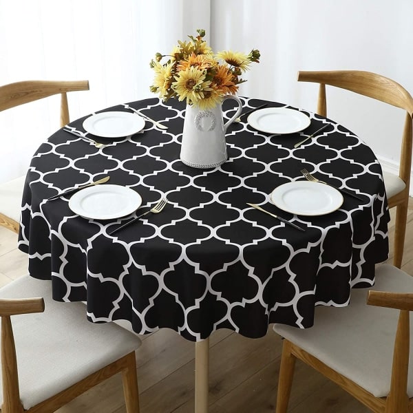 Polyester rynkebestandig dug rund, sort, 60 diameter
