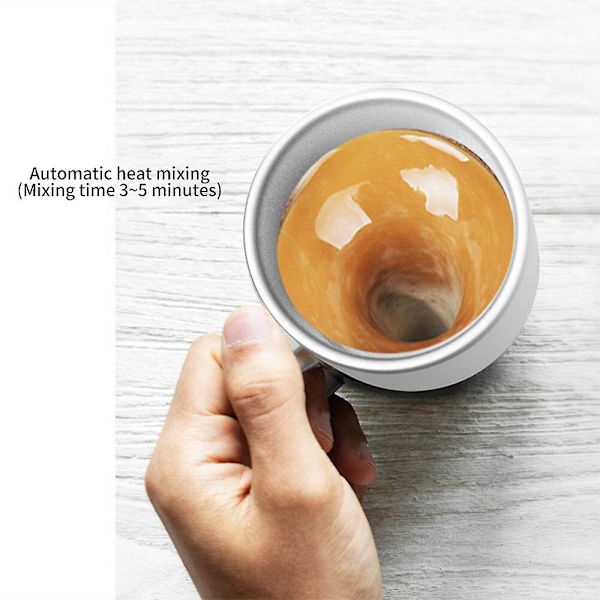 Magnetic Force Automatisk Selvrørende Kaffe Melkeblander Temperaturkontroll Blender Kopp - Rød