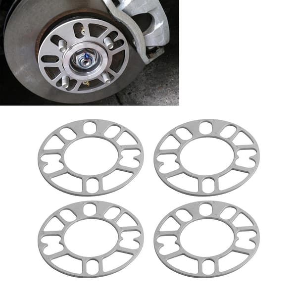 4 stk. aluminiumsfælgafstandsstykker skiver plade bilfælgafstandsstykker 3 mm stud til 4x100 4x114.3 5x100 5x108 5