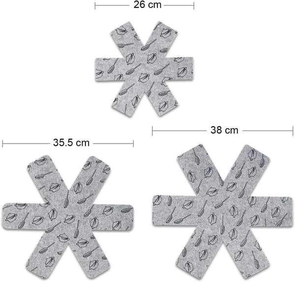 Patojen ja pannujen suojat, 15 kappaletta (3 kokoa)