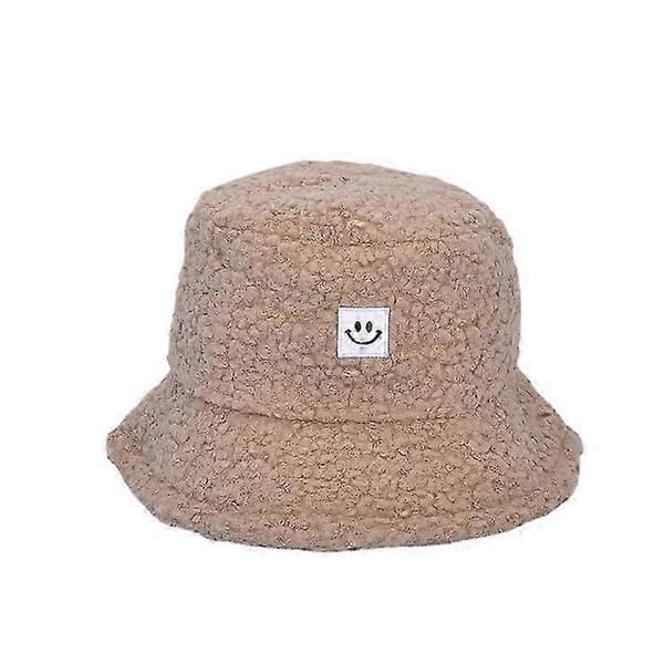 Vinter Varm Faux Ull Shag Bøttehatt for Kvinner (Brun) 1 Stykke