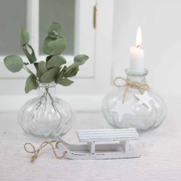 A Lot Decoration - juledekoration Kælk i træ 2,5 cm white