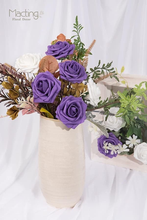 60st konstgjorda rosblommor, Real Touch Foam Blommor för mödrar