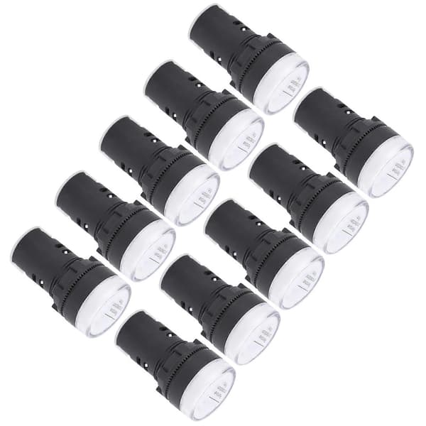 10 stk. AD16-22DS LED-signallampe Hvid Høj lysstyrke Indikatorudstyr Tilbehør AC/DC12V