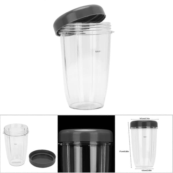 Kopp og lokk blender delsett for NutriBullet 900W blender tilbehør erstatning (24OZ)