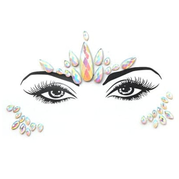 Face Gems, 1 bit Rhinestone Face Sticker, Självhäftande ansikte style 1