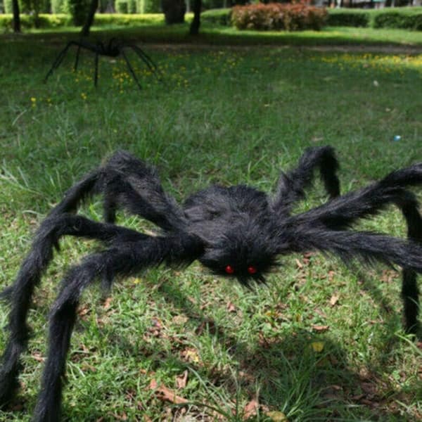 150 cm Kæmpe Edderkop Tarantel Plys Sort Halloween Dekoration