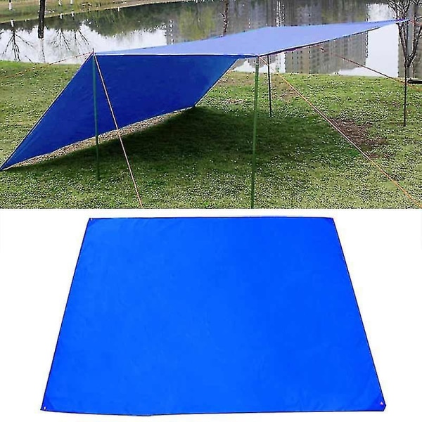 Tält presenning Markis Solskydd Regnskydd Strand Camping Picknickdyna Fuktsäker Matta Blue
