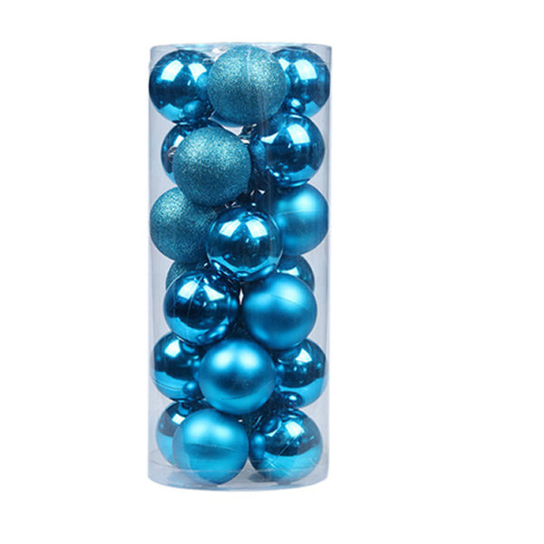 24-pack julbollsdekorationer 40 mm splittringssäker Färgglad Lake Blue