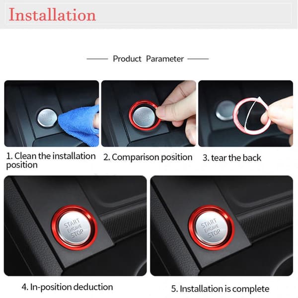 Motor Start Stopp Tenningsknapp Deksel Trimdekal For Audi A4 A5 Blå
