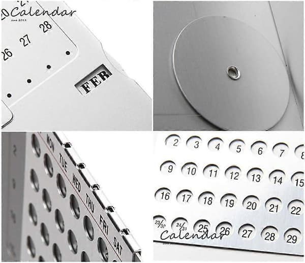 1 st evighetskalender justerbar skrivbordskalender i metall kontorsmaterial för skola heminredning