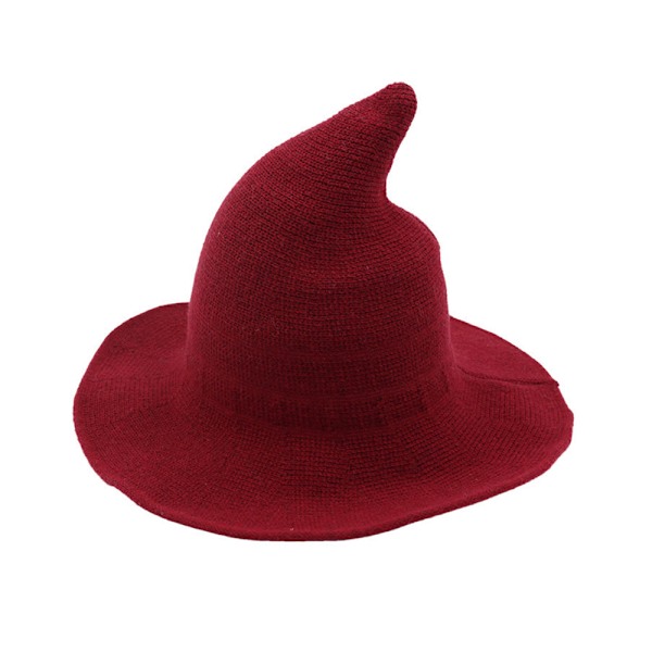 Kvinnor Häxhatt för Halloween Ull Hattar Bred brätte Spire Stickad style 2 M
