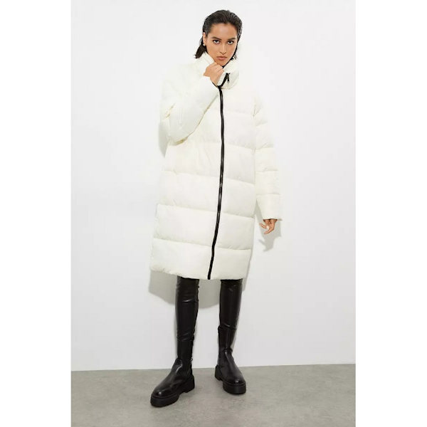 Dorothy Perkins Dam/Dam Vadderad lång lång kappa Ivory L