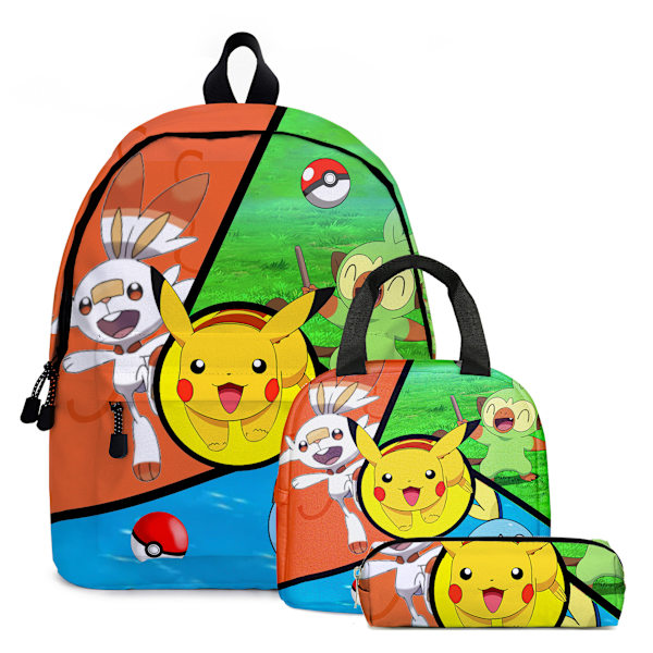PikachuPokémonPokemonCartoonAnimeSkolväska Tredelad 7