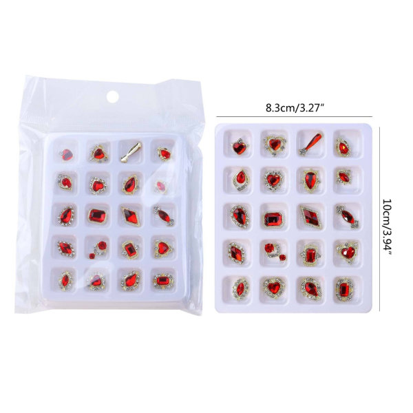 0st 3D Legering Nail Art Hantverk Strass Berlocker Glänsande platt rygg Nagel Kristall Gems Set Manikyr Nailsmycken Diamanter 2