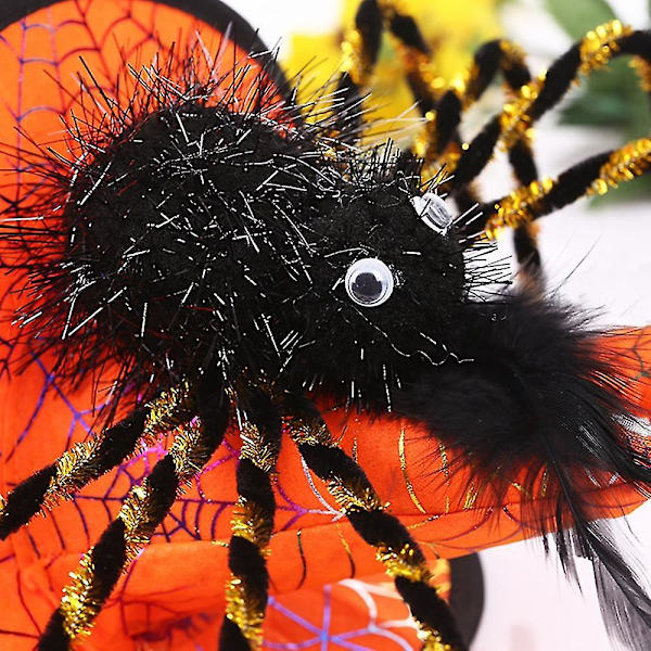 Halloween Spider Pandebånd Spider Øreringe Blonde Spider Web Handsker Kvinder Black Widow Hårbånd