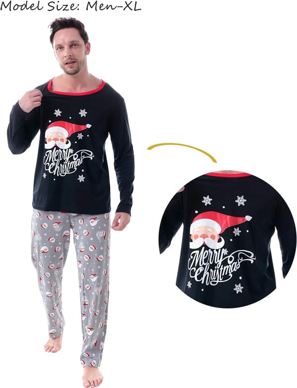 Jul Familie Matchende Pyjamas Rød Holiday Pjs Sett Bomull Nattøy