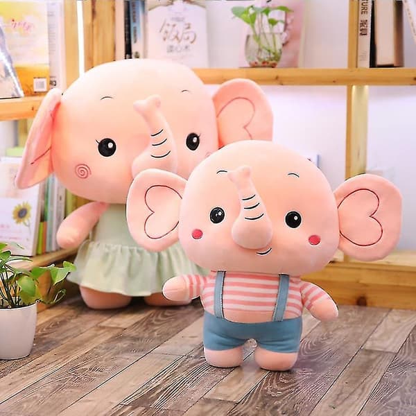 Härlig tecknad Mjuk Meng Elefant Liten Elefant Docka Kudde Stor Plyschleksak Par Docka Present Flicka