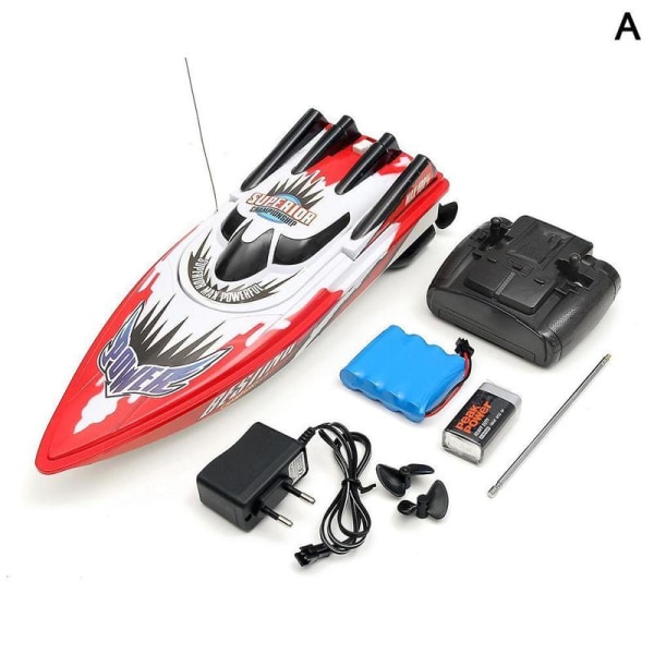 Rc Boat 30 Km/h High Speed Racing Uppladdningsbara batterier Remot red one-size