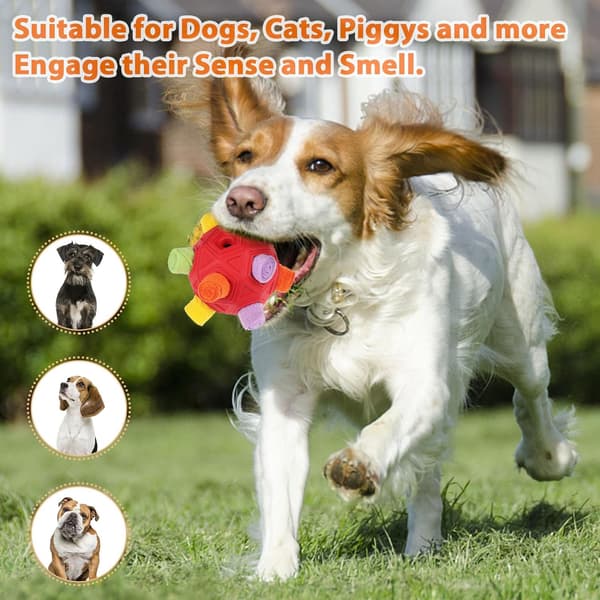 Lyneun Snuffle Ball för hundar, mjuk interaktiv hund