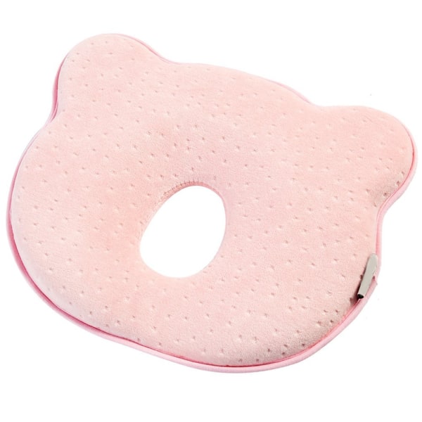 Baby mot flatt hode-deformasjon Flat hodeform Memory Foam pute Liten baby for baby (rosa) NO:9