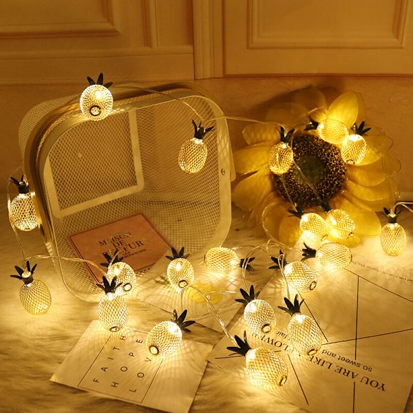 USB driven Retro Smidesjärn Ananas Lampa Dekoration Light