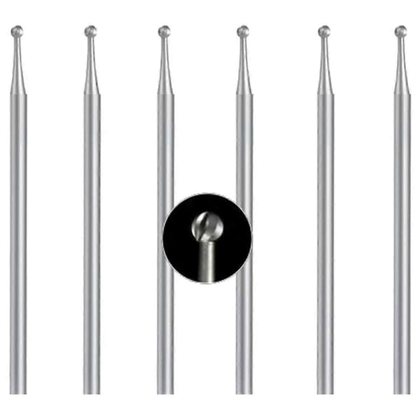 6 stk. kulesett, 3/32 tommer kulefreser smykkeutskjæringsbits (2,1 mm)