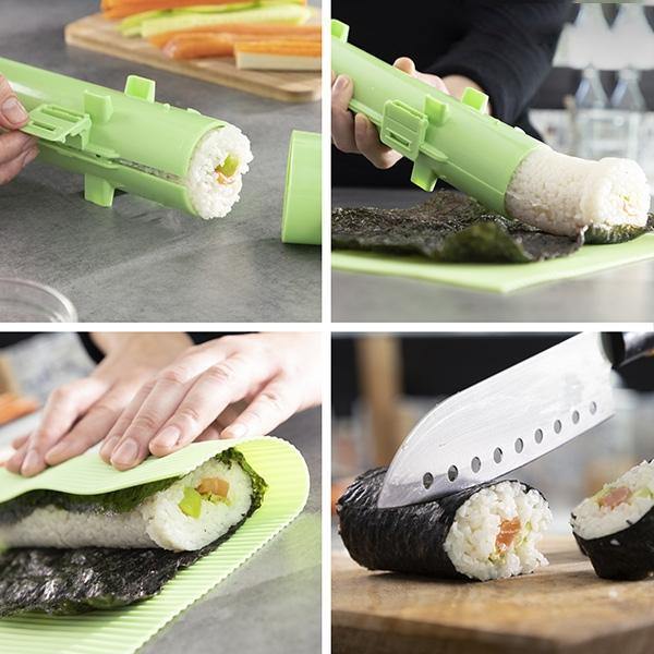 5-Dele Sushi Sæt / Ruller - Alt til at forberede Sushi green