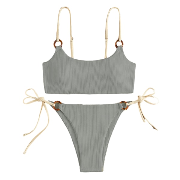 Bikin Baddräkt Dam Baddräkt Bandeau Push Up Micro Bikini et Baddräkt trandkläder ommar Bikini Green S
