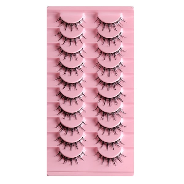 lear-Band lösögonfransar at-Eyes Wispy Natural Faux Mink Fransar Lätt volym Korta falska ögonfransar Manga Fransar C