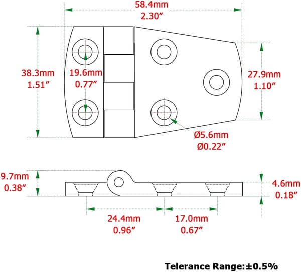 Hardware Holder Dørhængsel Heavy Duty Stål Bådhængsel Skab Pl