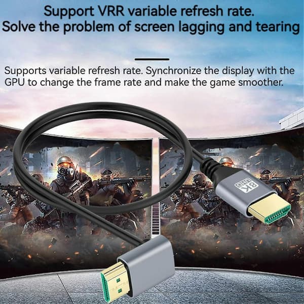 HDMI-kompatibelt videokabel 2.1 kabel 8K@60Hz ultrahøj hastighed høj dynamisk stabil transmission skærmcomputer