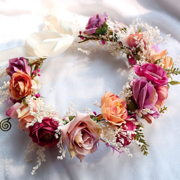 Garland Crown Princess Pandebånd Blomsterdekoration 27x24 cm