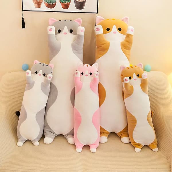 Söt kudde Katt Plyschleksaker Kramar Söta stoppade leksaker Kattkudde för barn Present 50/70cm Grey 50cm