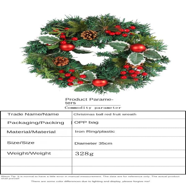 Julkrans dekorativ dörrhängande fönsterväggdörr