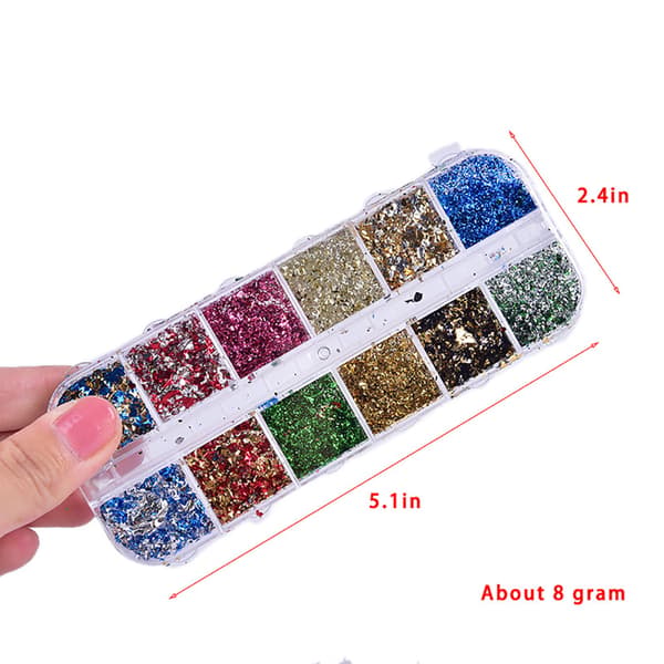 8g Nail Art Glitters Snowflake Paljetter Rainbow Laser Nail CBY