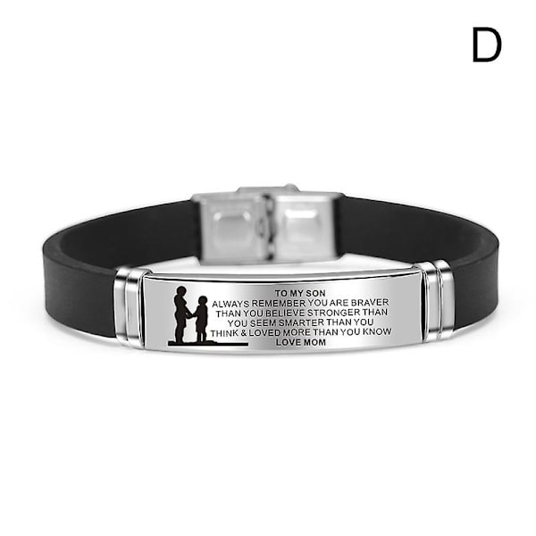 Till min son/dotter Armband Graverade Inspirerande meddelande Manschett Armband Födelsedag Examen Xmas D