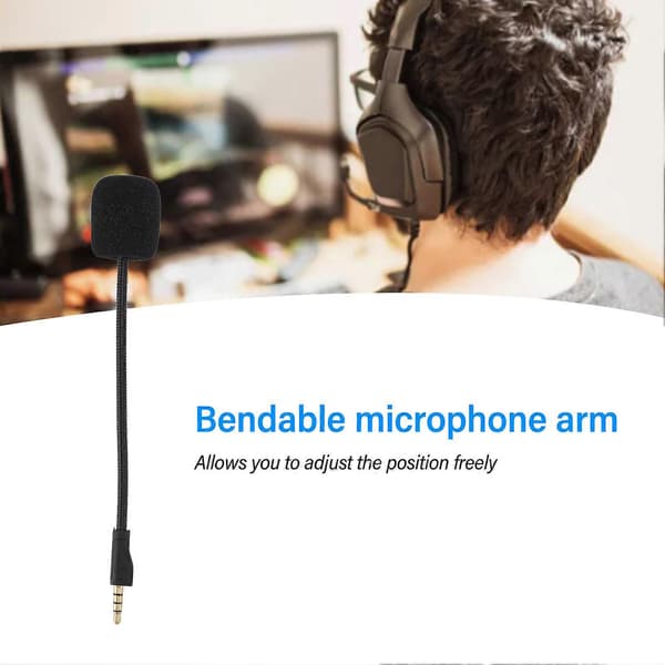 Erstatnings spillmikrofon støydempende avtakbar spillbommikrofon med skum for Steelseries Arctis