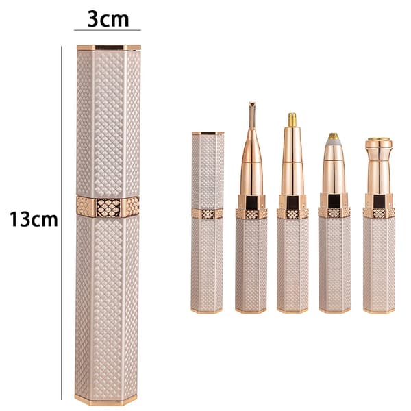 Kvinnor 4 i 1 ansiktshår Remove Razor Shaver Nose Eyebrow Trimmer Trichome