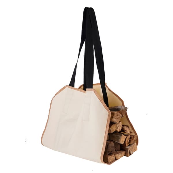 #100*50cm - Beige lerret vedveske lerret vedpose#