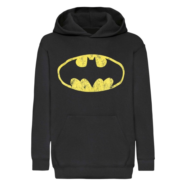 Batman Dame/Dame Distressed Logo Hættetrøje Sort Black L