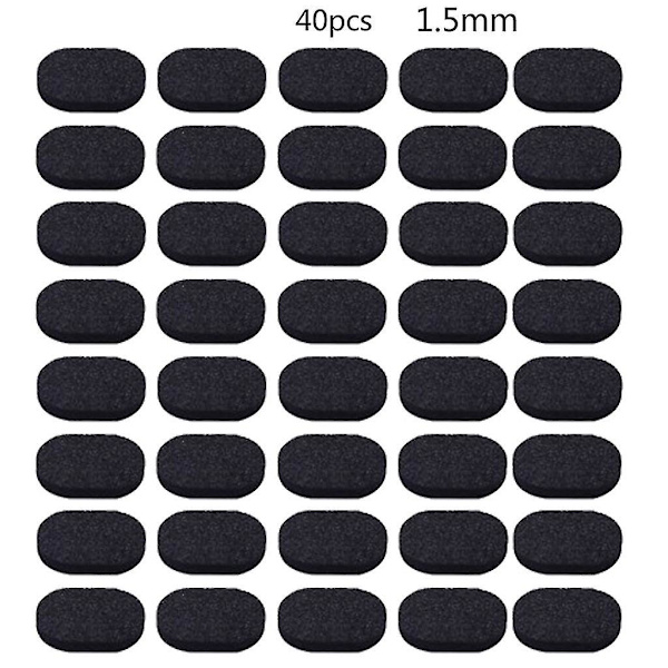 40 delar självhäftande nässkydd för glasögon, solglasögon, läsglasögon Black Oval 1.5mm