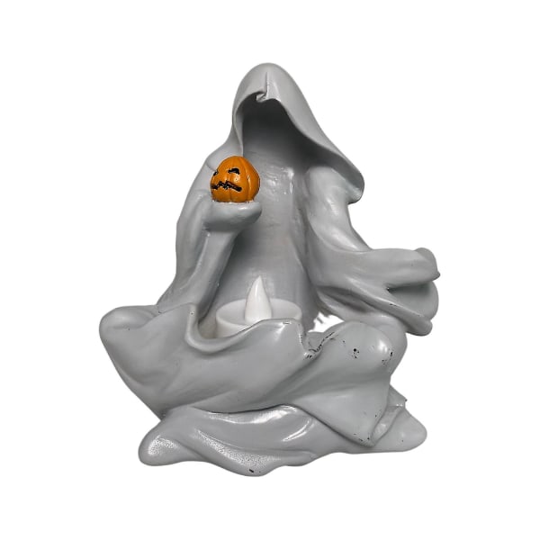 Lysende Græskar Natlampe Boligdekorationer Harpiks Ornament Halloween Holdbar Græskarlygtelampe white