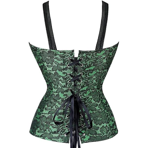 Korsetit naisille Overbust Bustier Top Gothic Sexy Shoulder 2928green M